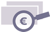 Grafik mit Eurozeichen in Lupe